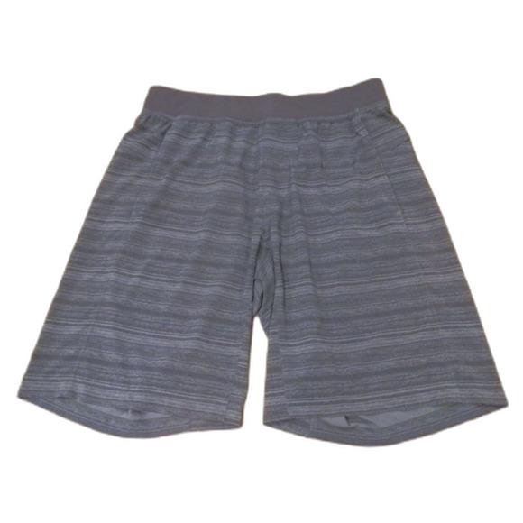 Lululemon Athletica Black Striped Linerless Shorts Men's Size Large - Picture 1 of 2